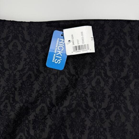NWT RICKI'S Jacquard Black Pencil Skirt Size 14 - Picture 8 of 8
